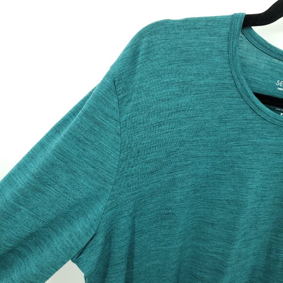 Seg'ments 100% Merino Wool Crew Neck Long Sleeve Base Layer Top XL Teal/Blue - Picture 5 of 14